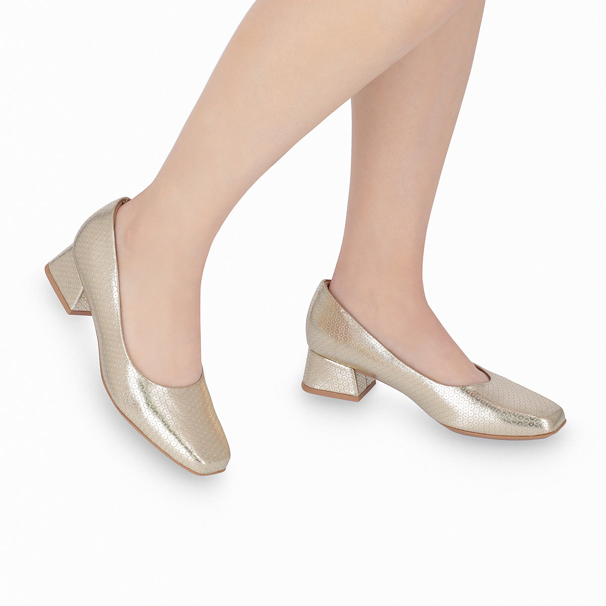 Zapatilla tacón medio 3.5 cm diseño texturizado – Tati