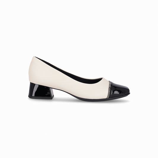 Zapatilla tacón medio punta cuadrada – Tati