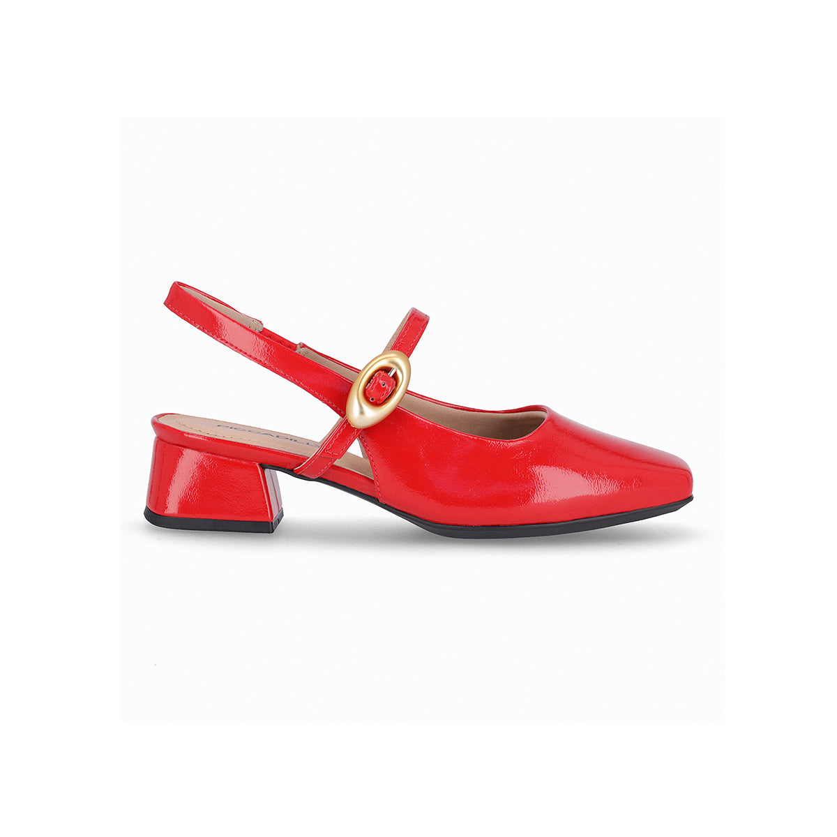 Zapatilla semi abierta de tacón medio con tira ajustable - Tati