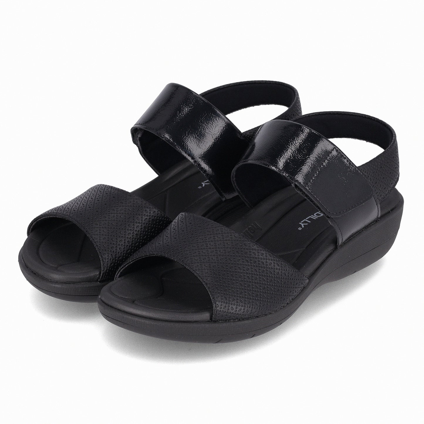 Sandalia de cuña media con velcro - Fascitis