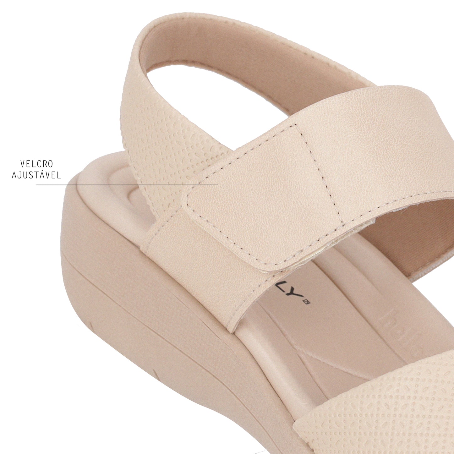 Sandalia de cuña media con velcro - Fascitis