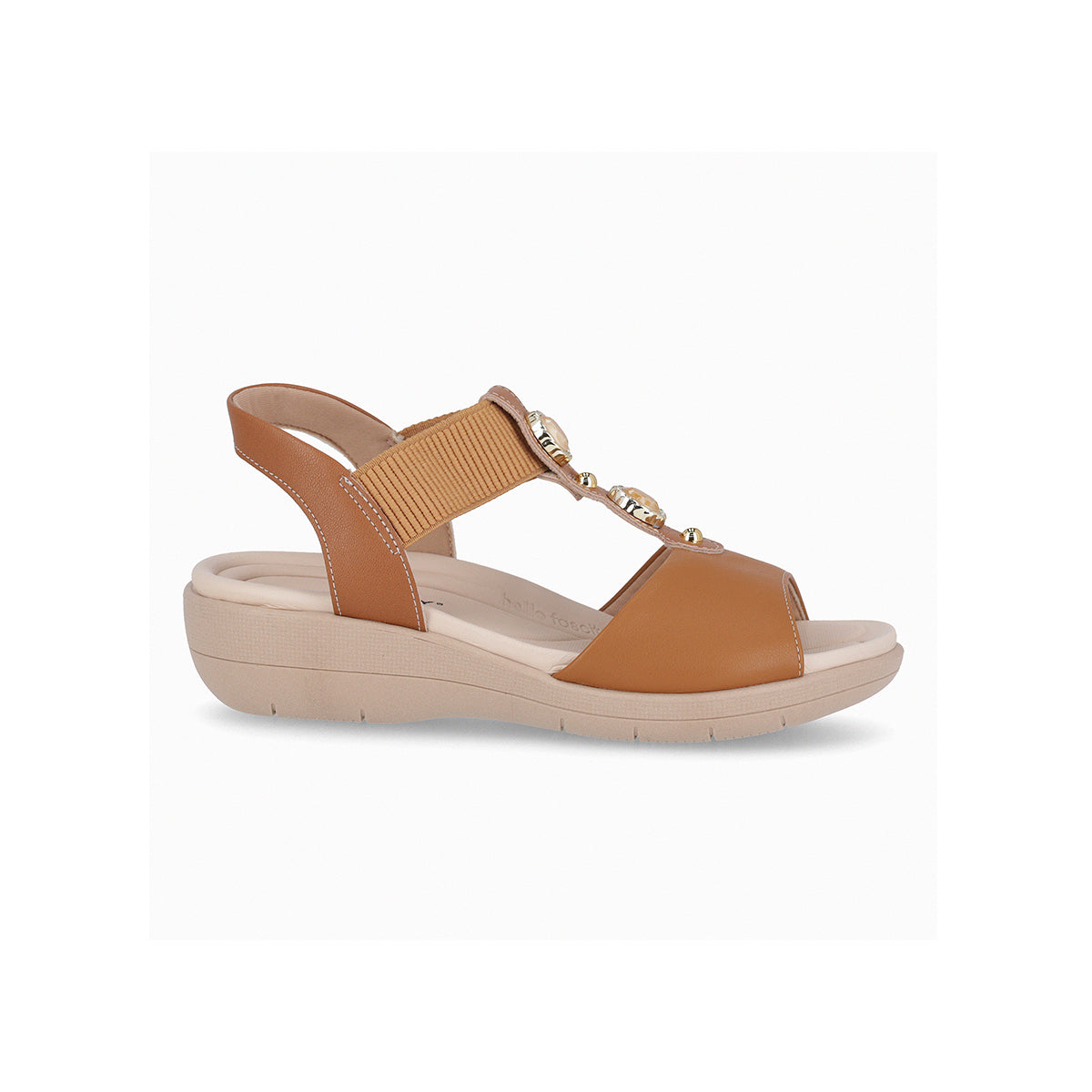 Sandalias cuña baja ajustable con piedras – Fascitis