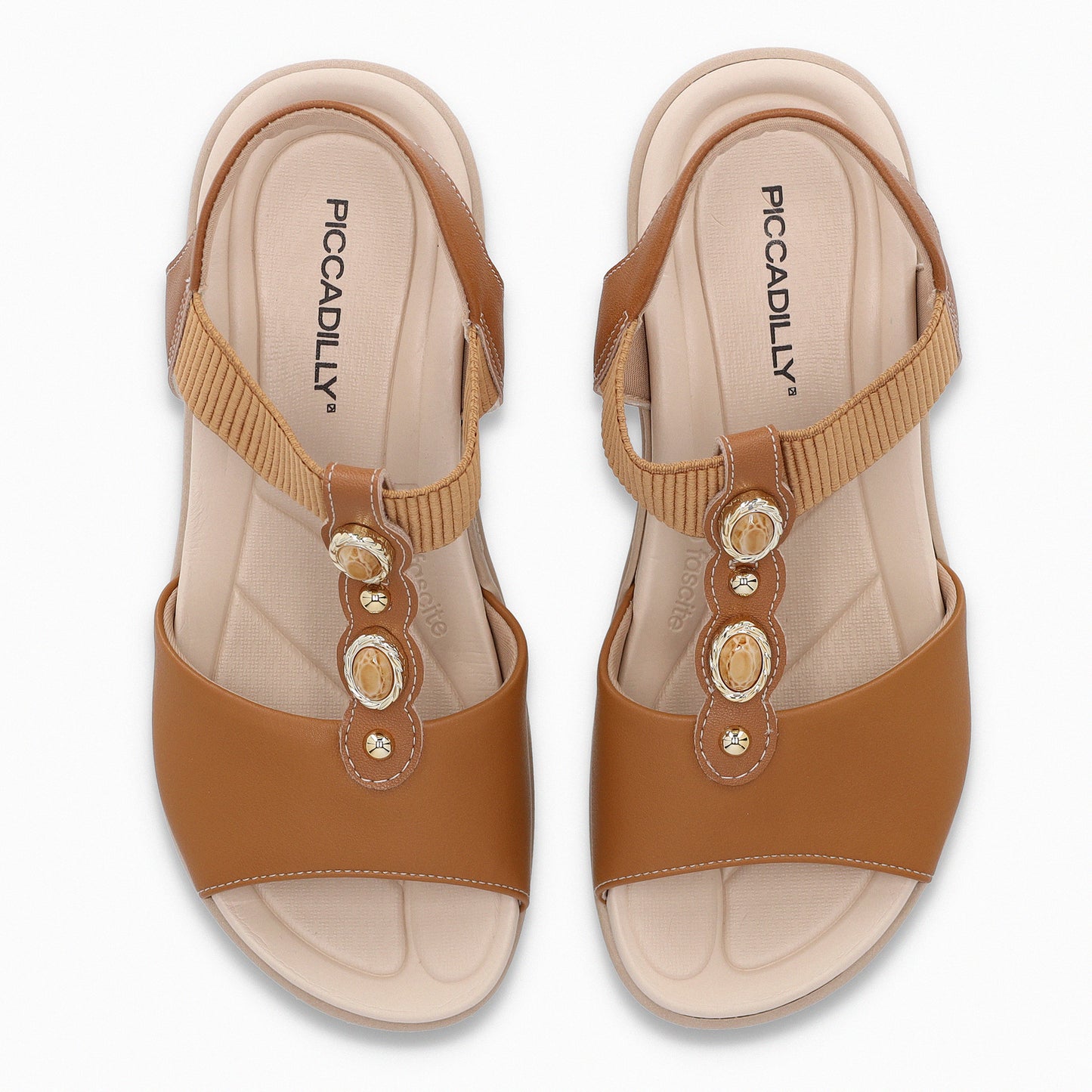 Sandalias cuña baja ajustable con piedras – Fascitis