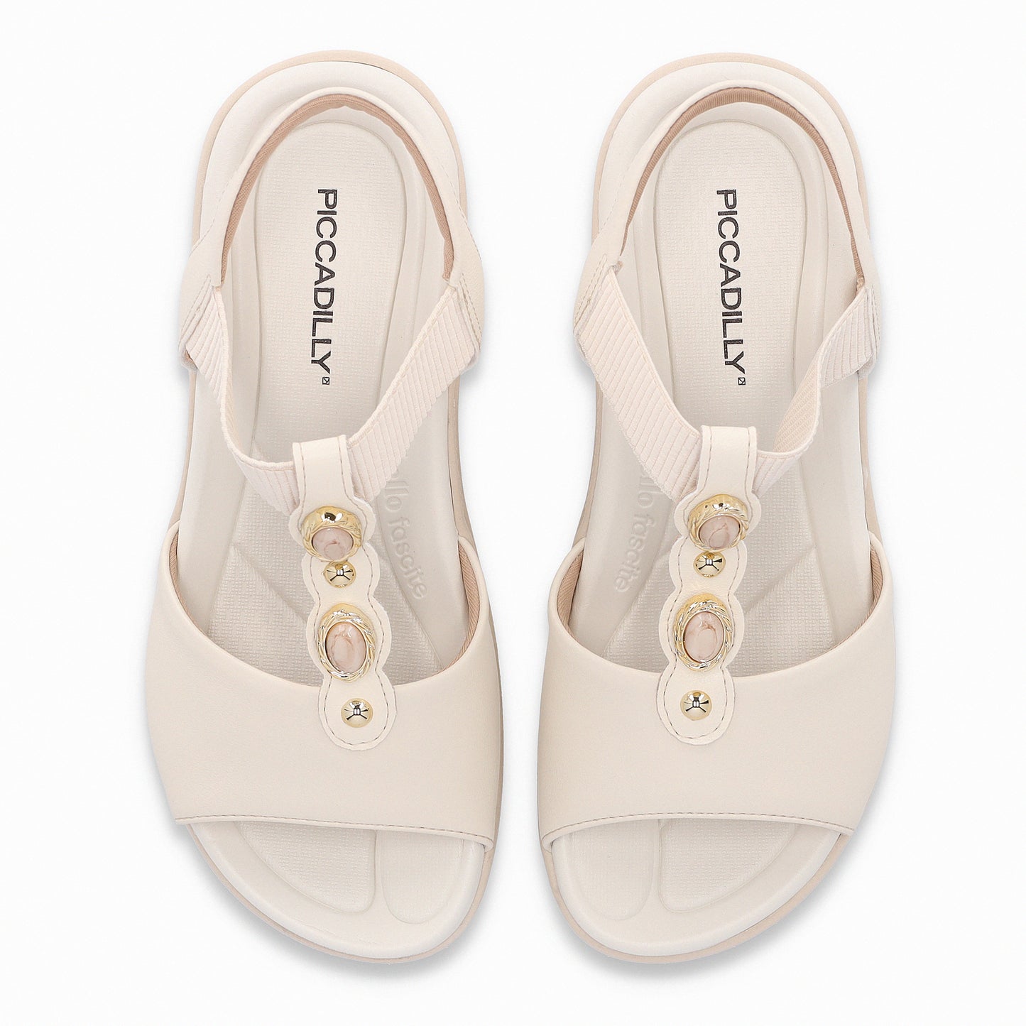 Sandalias cuña baja ajustable con piedras – Fascitis