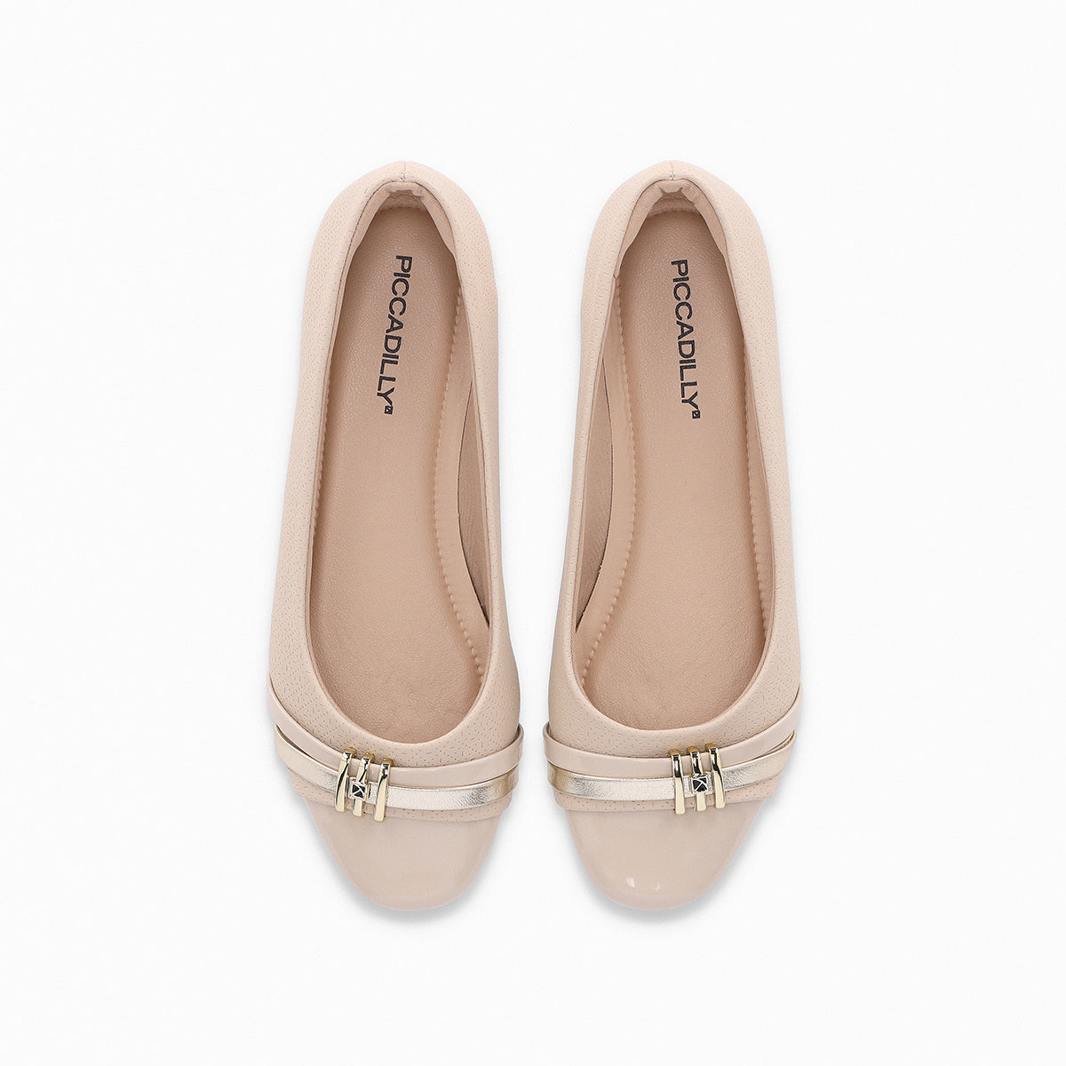 Balerina cap toe tiras sobre el empeine y hebilla – Raquel
