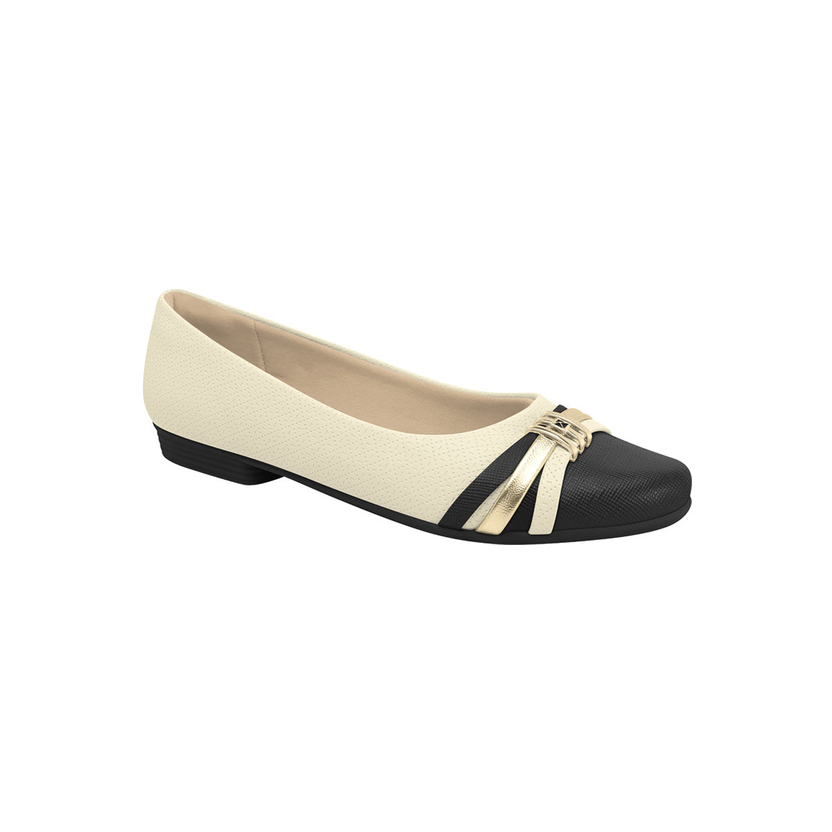 Balerina cap toe tiras sobre el empeine y hebilla – Raquel