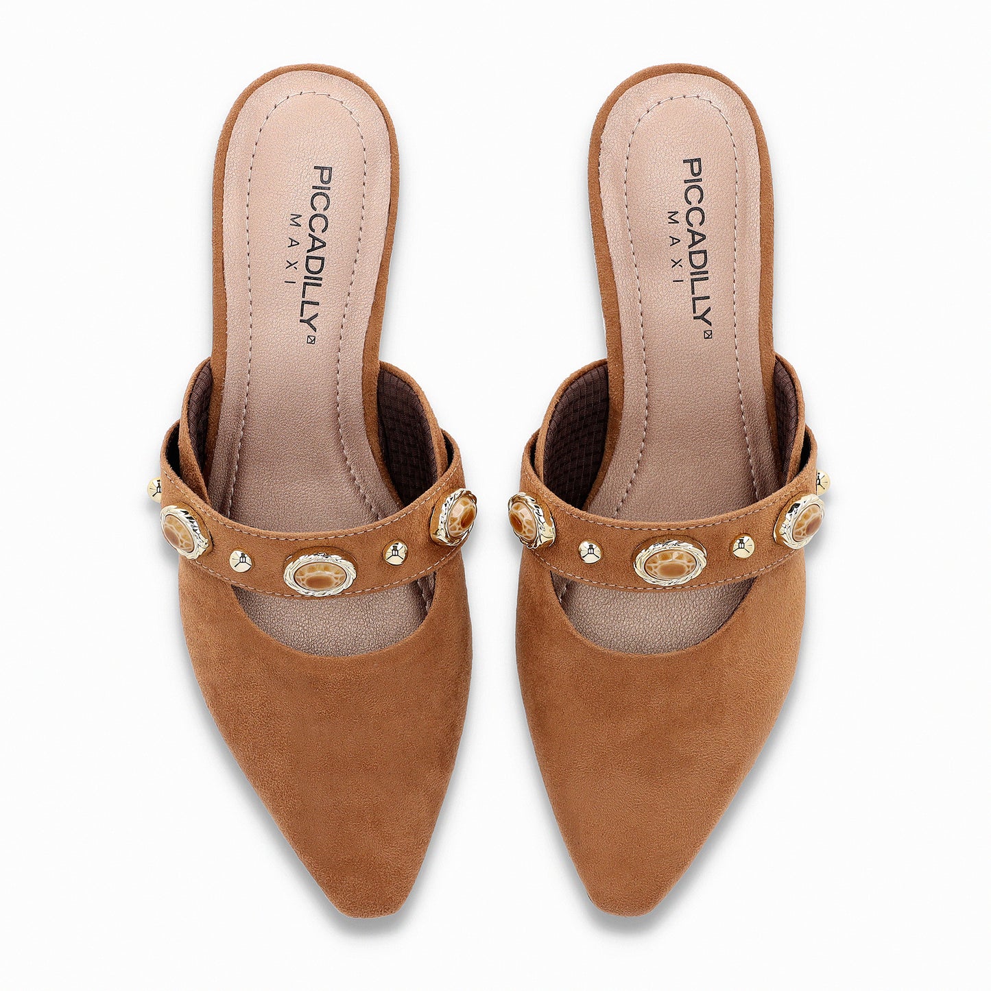 Flat en punta con cinto y detalles de pedrería - Silvia