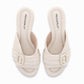 Sandalias cuña alta con hebilla al frente y costuras – Alice
