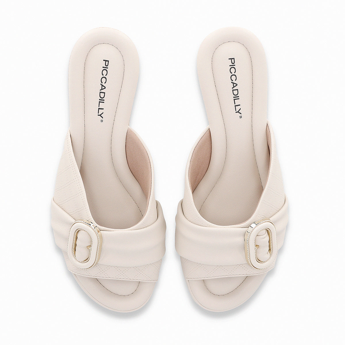 Sandalias cuña alta con hebilla al frente y costuras – Alice