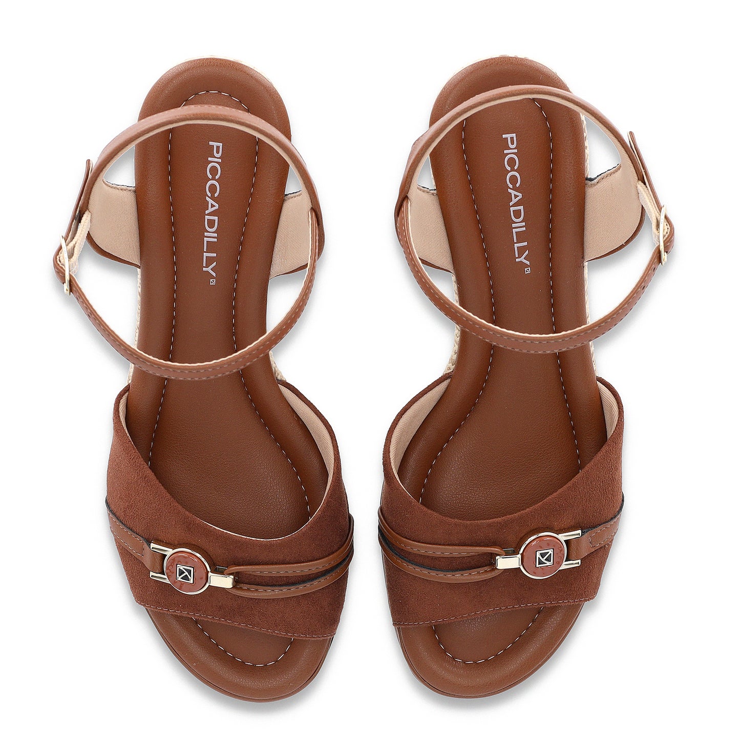 Sandalias cuña alta con cinto al tobillo detalle al frente – Alice