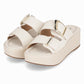 Sandalia corrida con doble hebilla al frente - Contemporanea