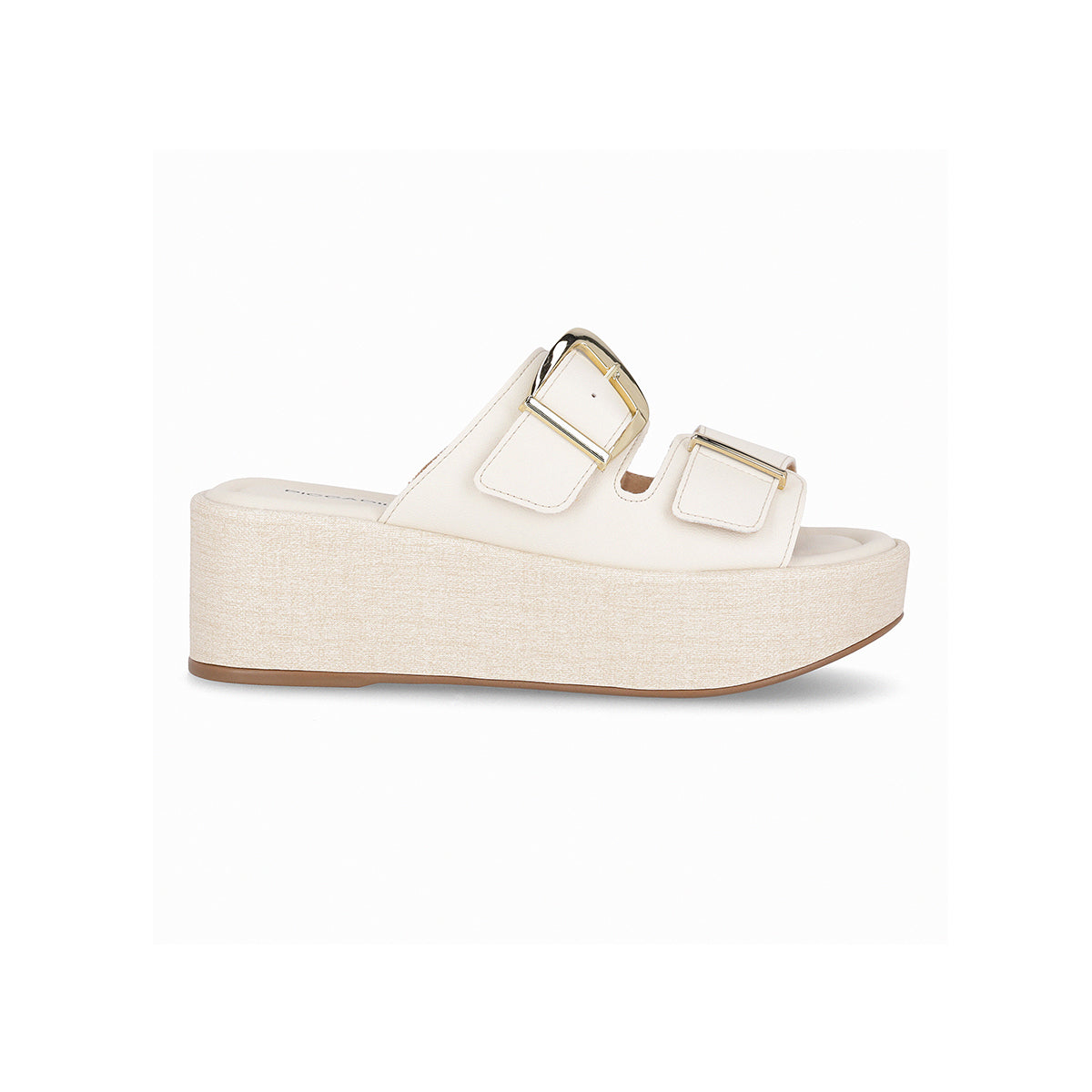 Sandalia corrida con doble hebilla al frente - Contemporanea