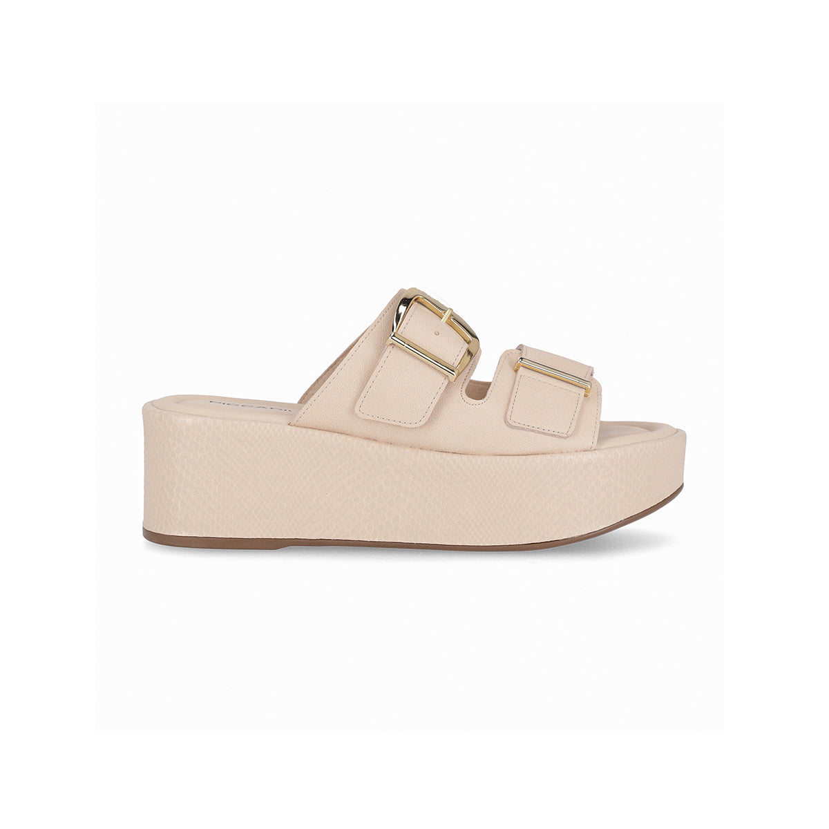 Sandalia corrida con doble hebilla al frente - Contemporanea