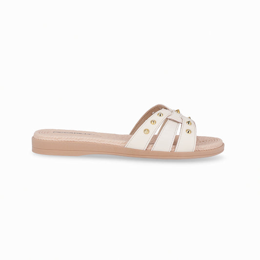 Flats casuales tiras con detalles metálicos – Adla