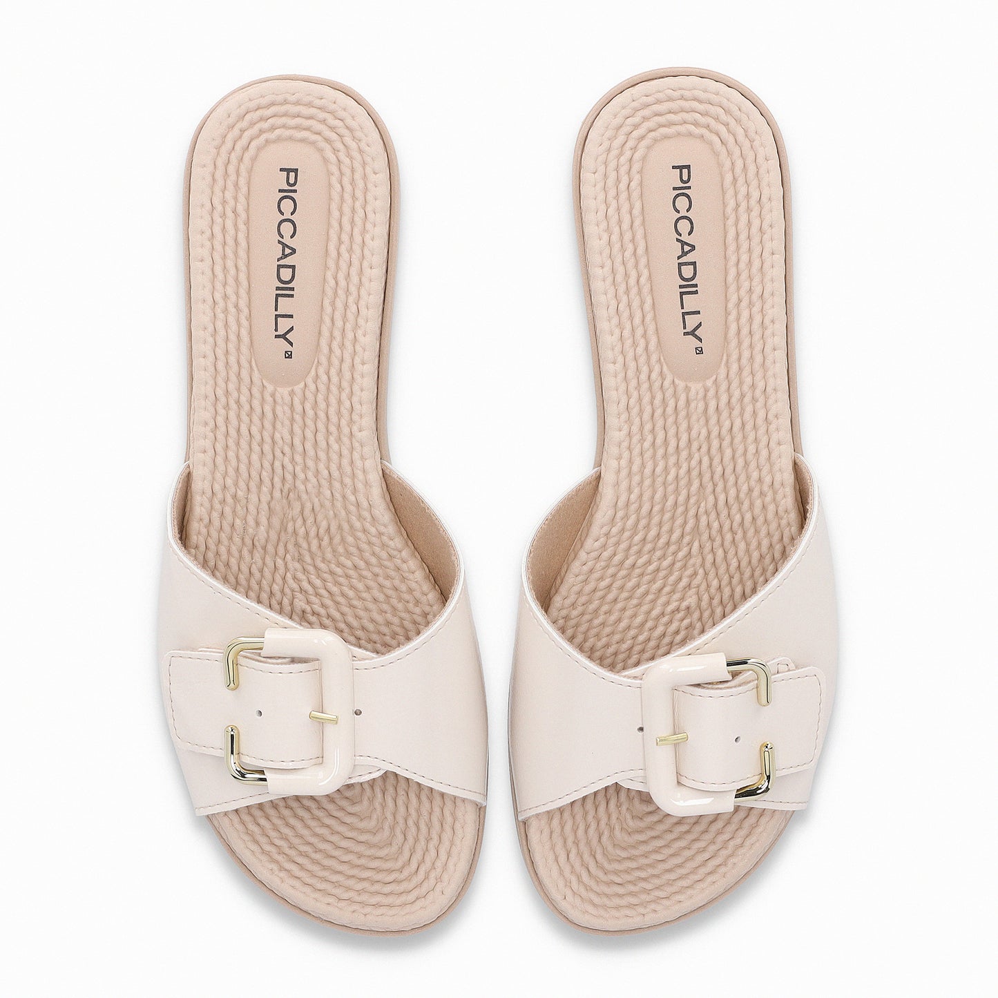 Flats casuales con tiras engarzadas con hebilla – Adla