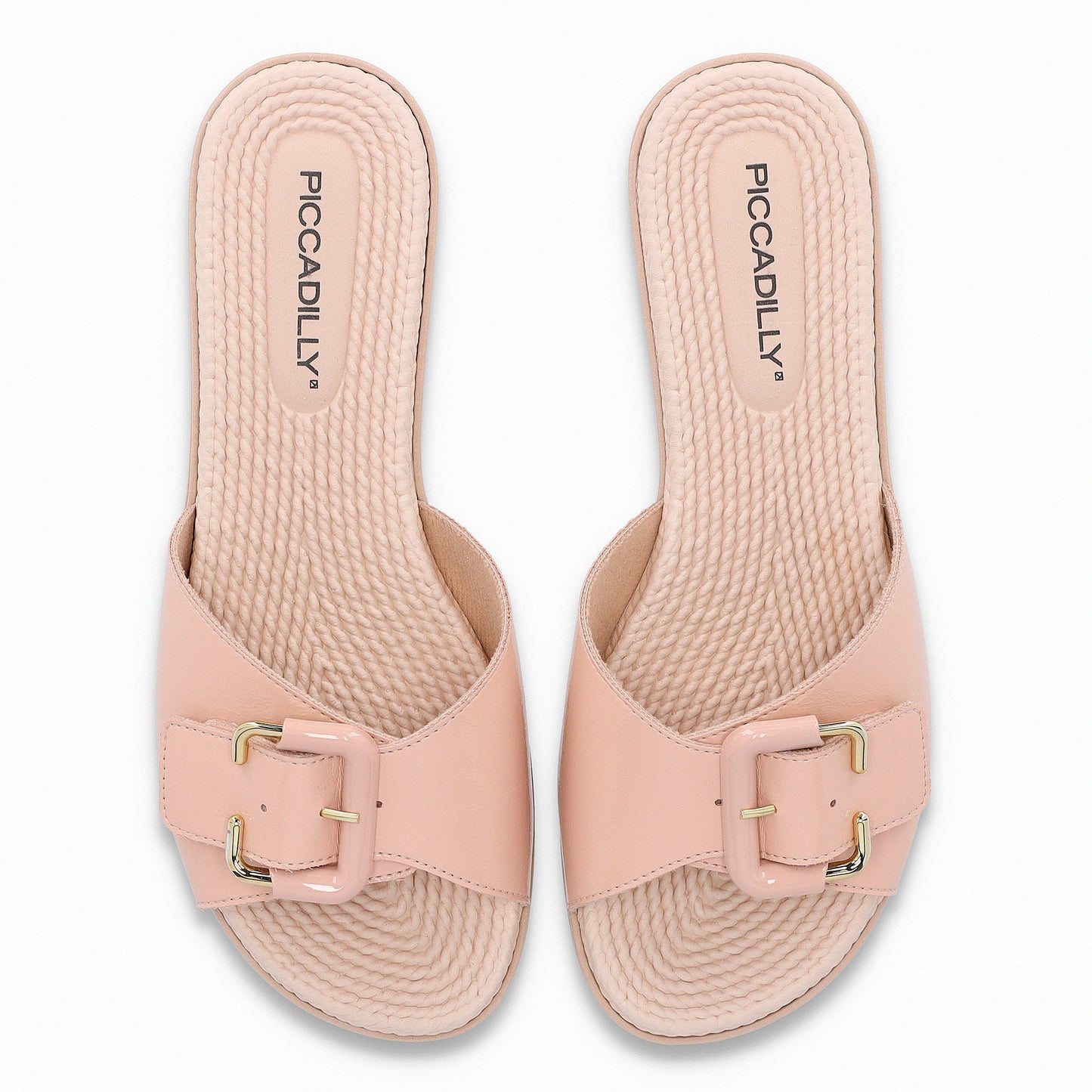 Flats casuales con tiras engarzadas con hebilla – Adla