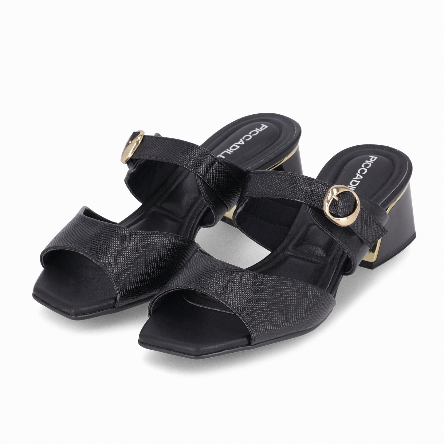 Sandalia abierta con dos tiras anchas y hebilla – Renee