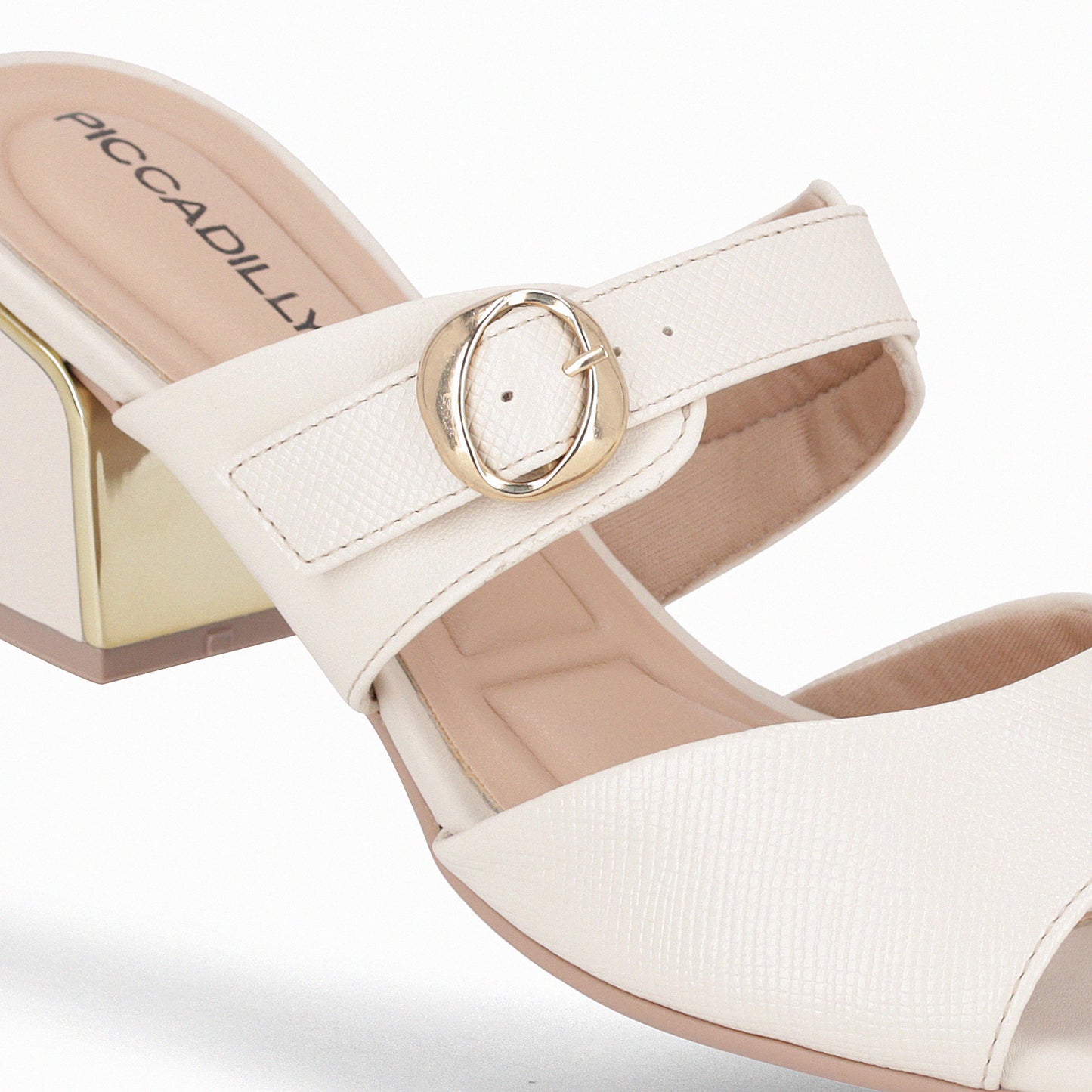 Sandalia abierta con dos tiras anchas y hebilla – Renee