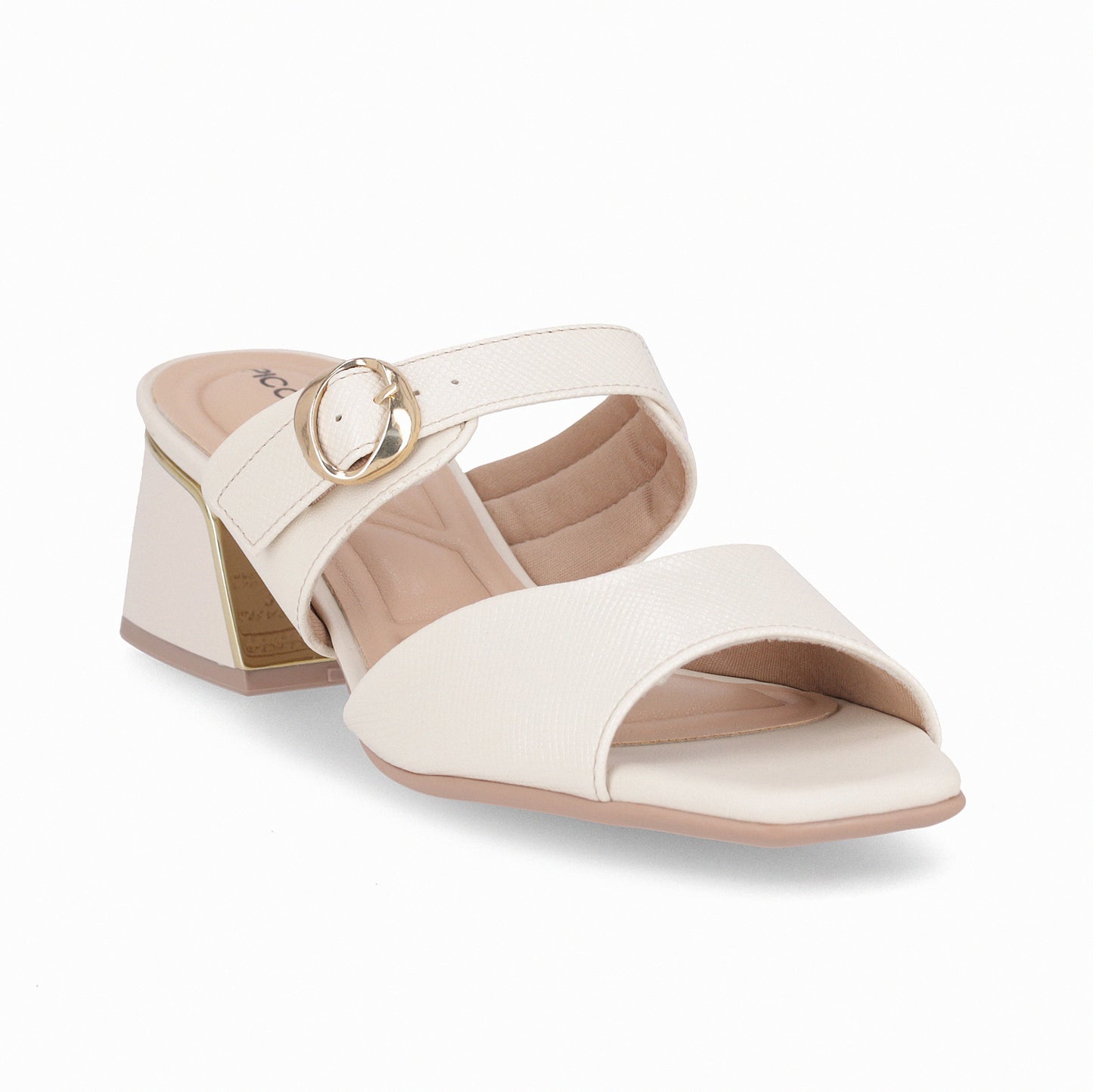 Sandalia abierta con dos tiras anchas y hebilla – Renee