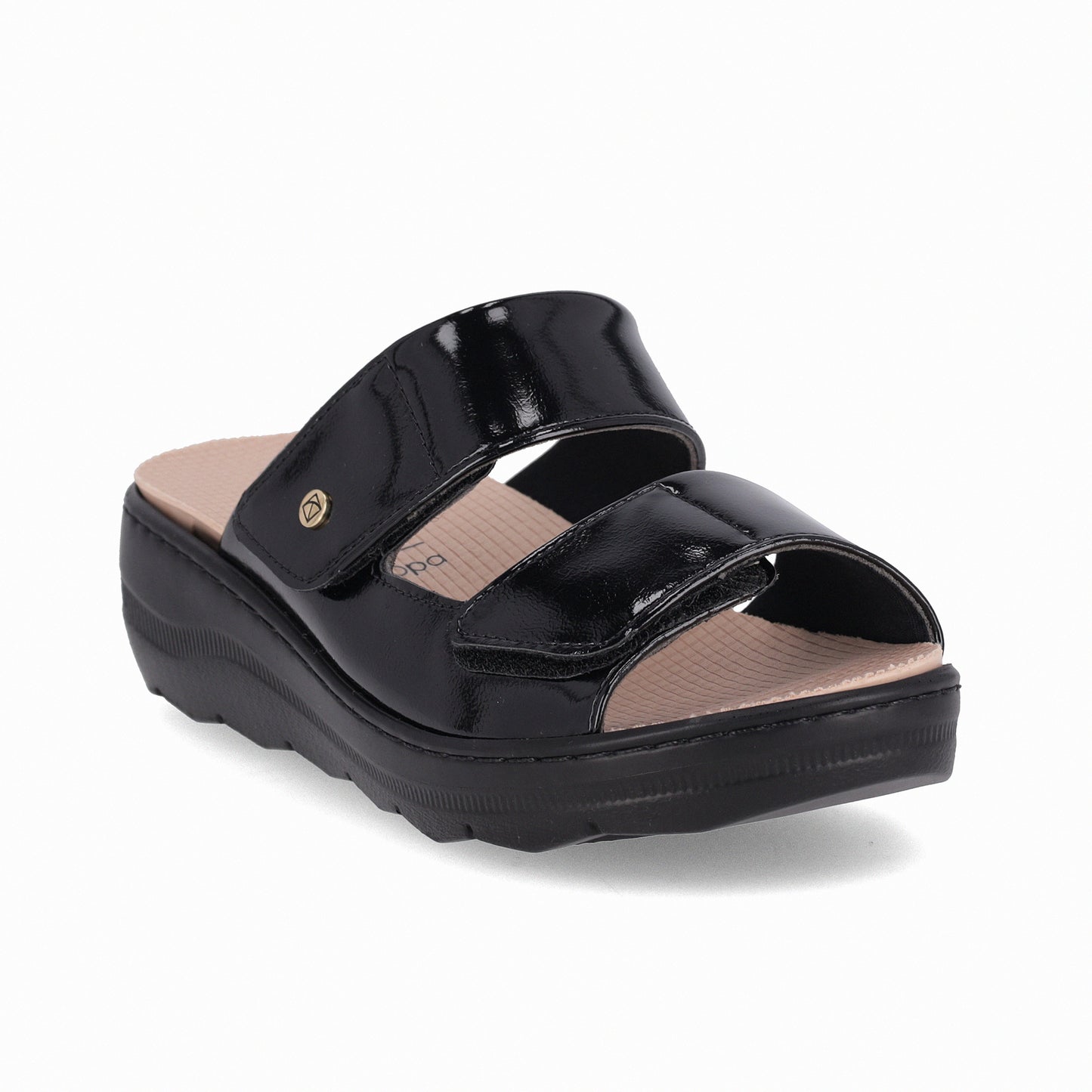 Sandalia cuña media con dos tiras  – SPA