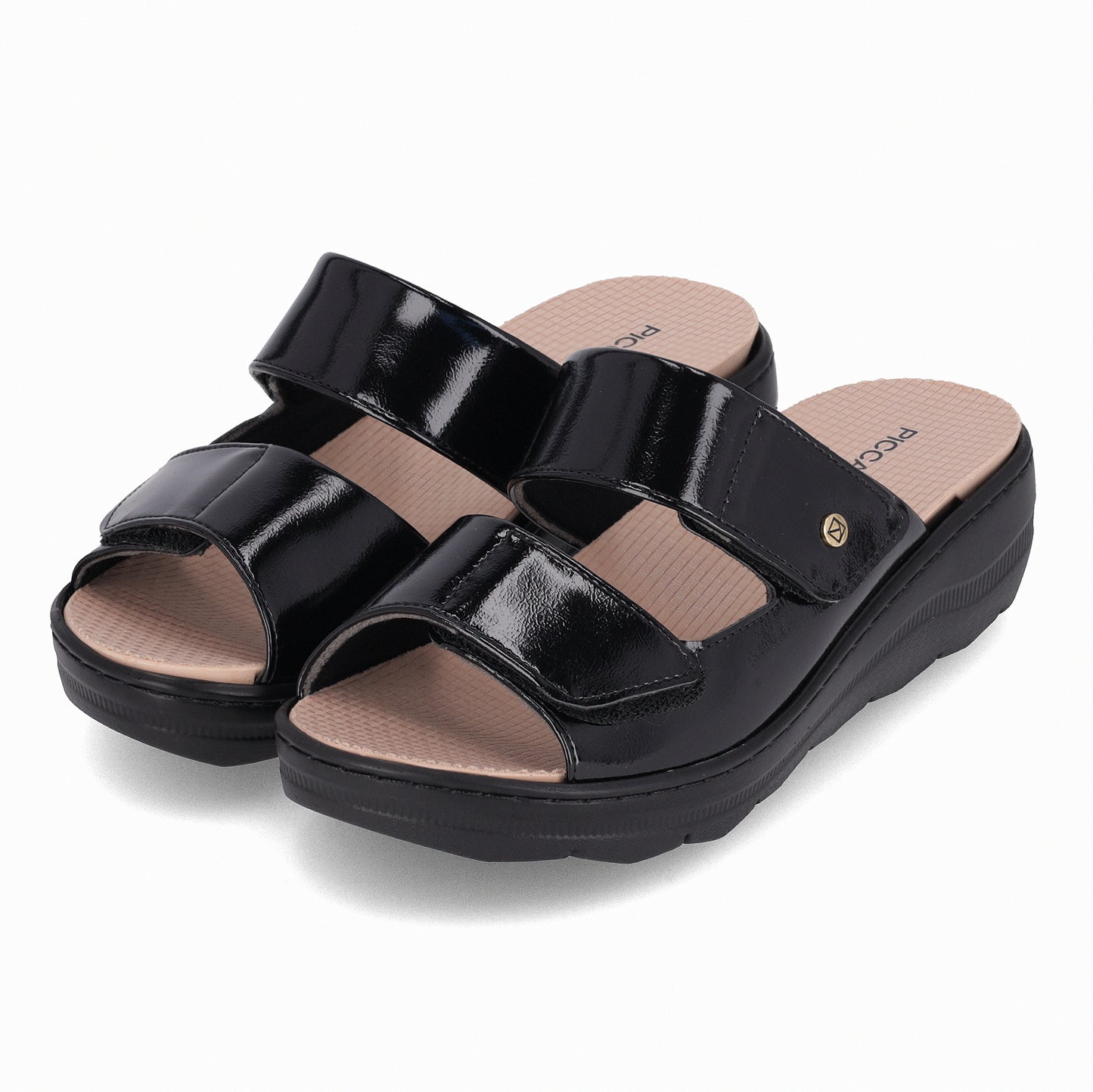 Sandalia cuña media con dos tiras  – SPA