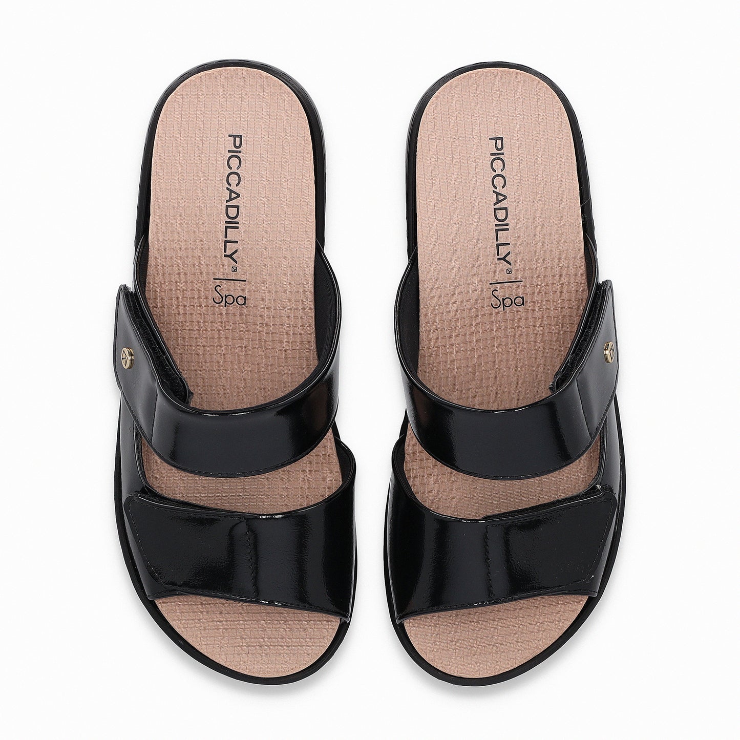 Sandalia cuña media con dos tiras  – SPA