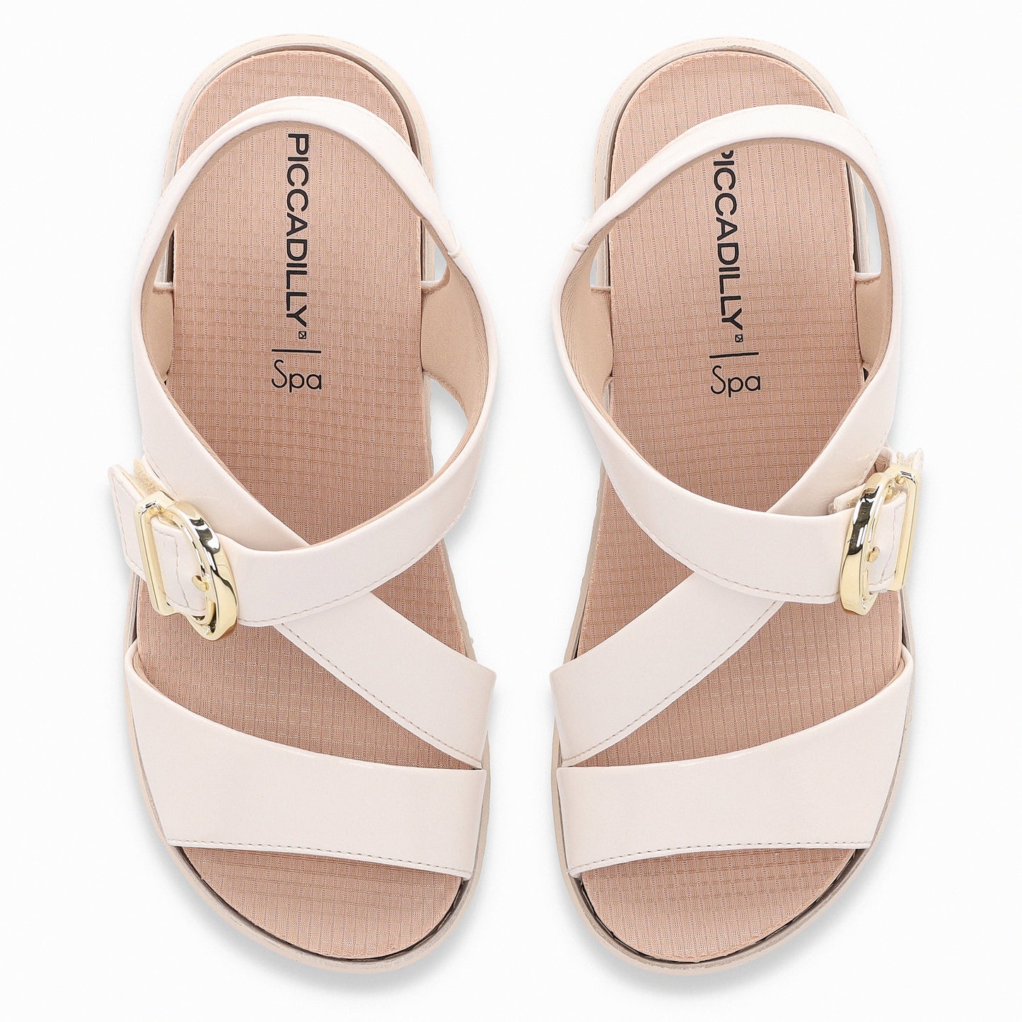 Sandalia cuña media con tiras entrelazadas y velcro – SPA