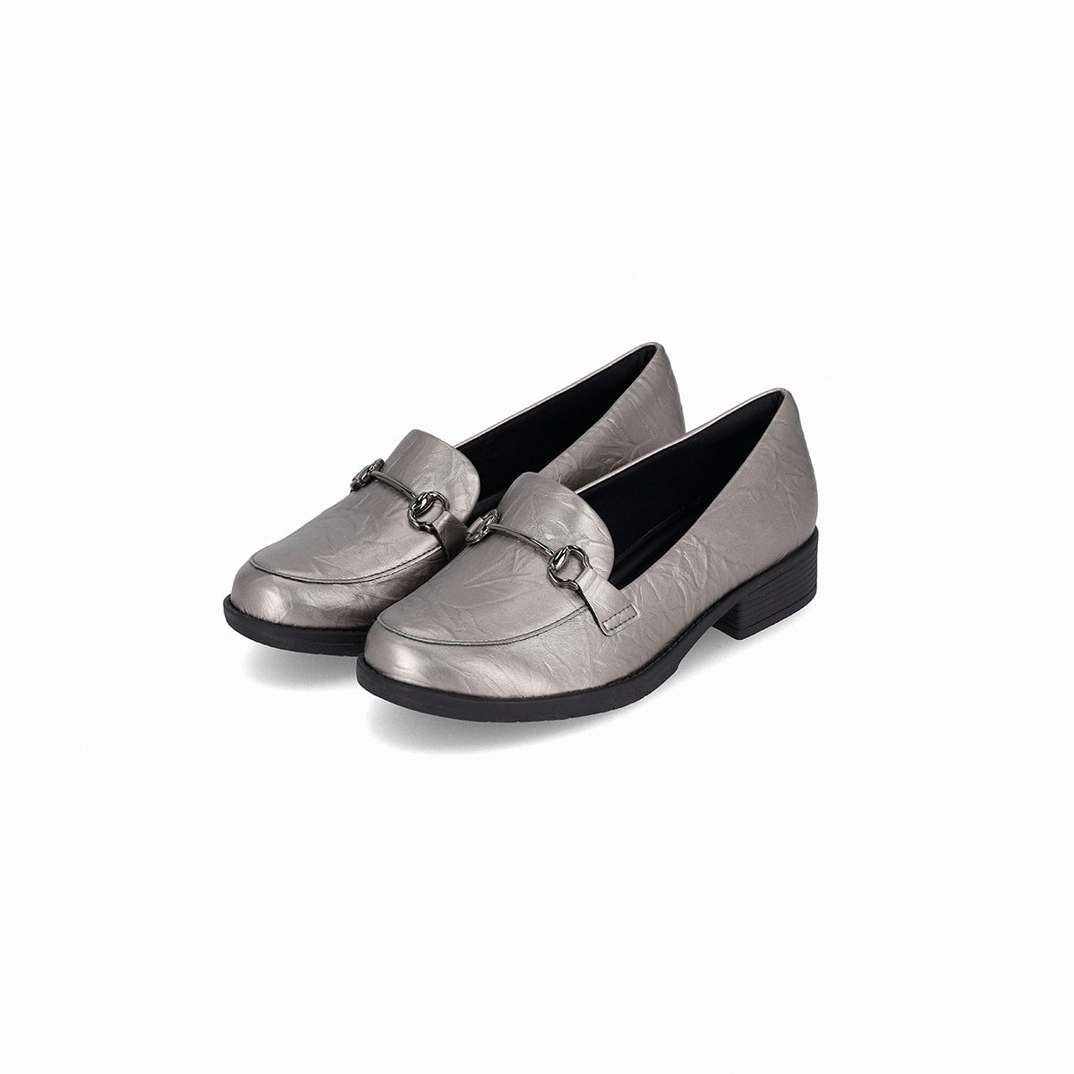 Mocasín de tacón bajo con detalle dorado - leci