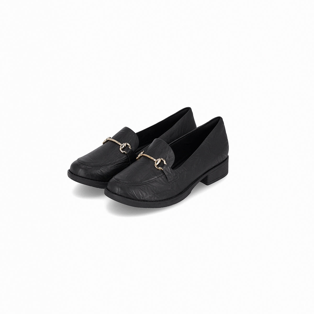 Mocasín de tacón bajo con detalle dorado - leci