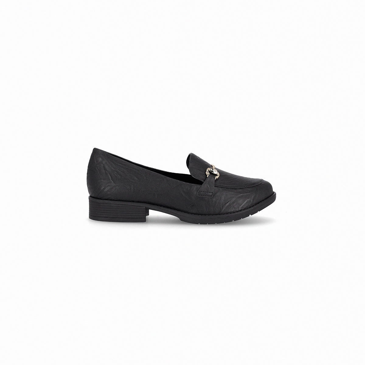 Mocasín de tacón bajo con detalle dorado - leci