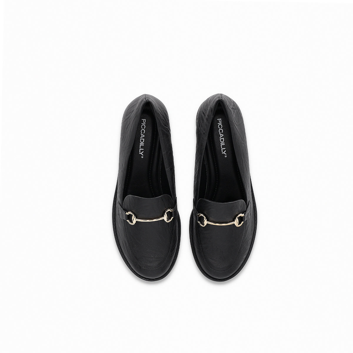 Mocasín de tacón bajo con detalle dorado - leci