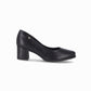 Zapatillas tacón medio de 5 cm con textura efecto piel y suela super adherente para mujer color negro