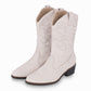par de botas vaqueras color blanco para mujer suela negra