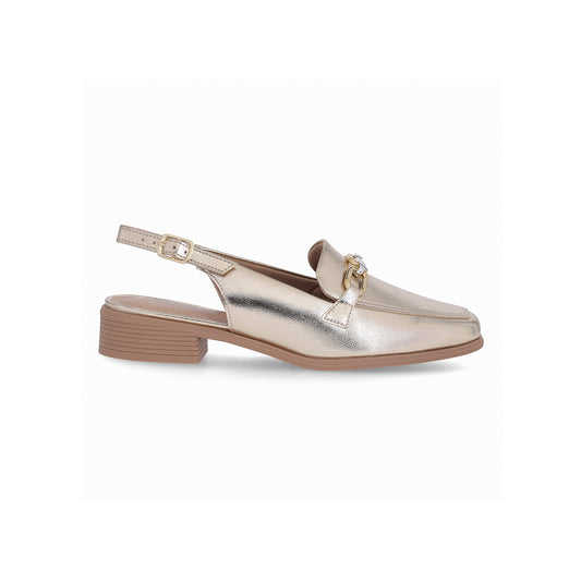 Zapato mule tacón bajo semiabierto con cadena delantera – Giovanna