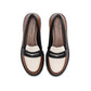 mocasín bicolor azul y blanco para mujer