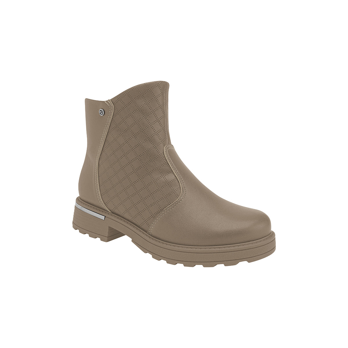 Botines doble textura de tacón bajo con detalle metálico - Gisa