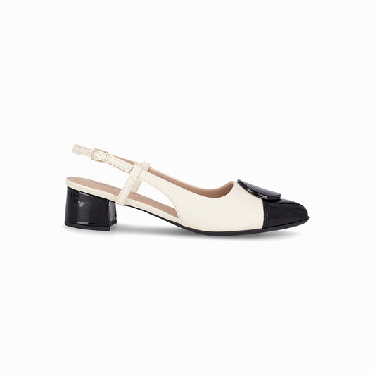 Zapato stiletto tacón medio semi abierto  – Taci