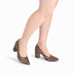 Zapatilla dama de tacón alto cuadrado y puntera almendrada color animal print elegantes