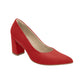 Zapatilla dama de tacón alto cuadrado y puntera almendrada color rojo