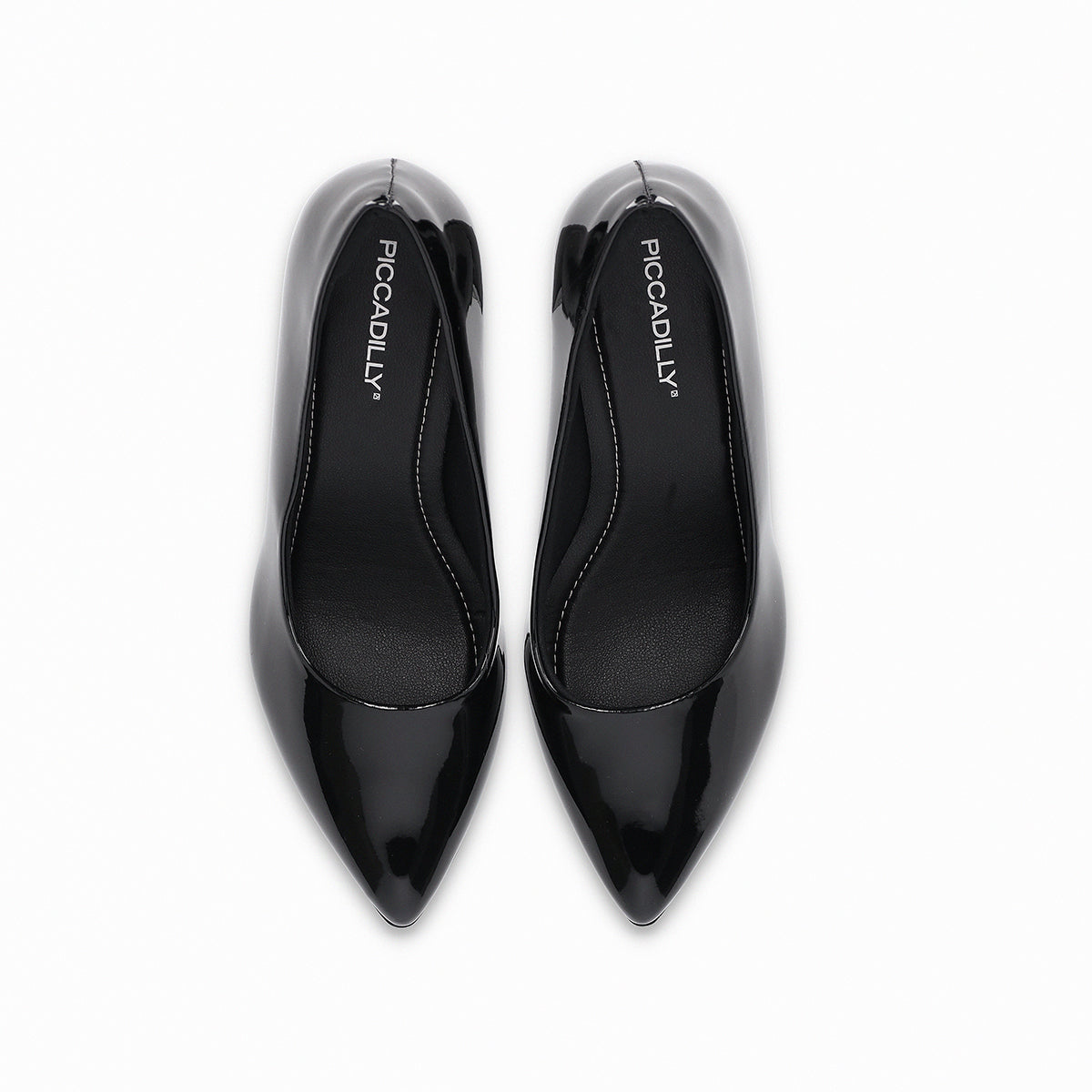 Zapatilla dama de tacón alto cuadrado y puntera almendrada color negro cómodas