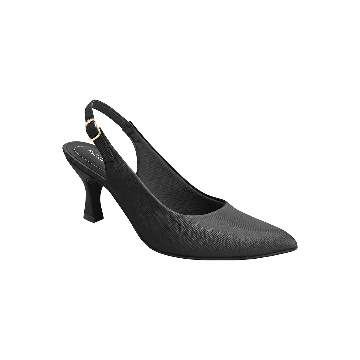 Zapatilla lisa semiabierta tacón medio – Luiza