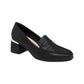 Mocasines negro para mujer tacón medio 5 cm diseño clásico