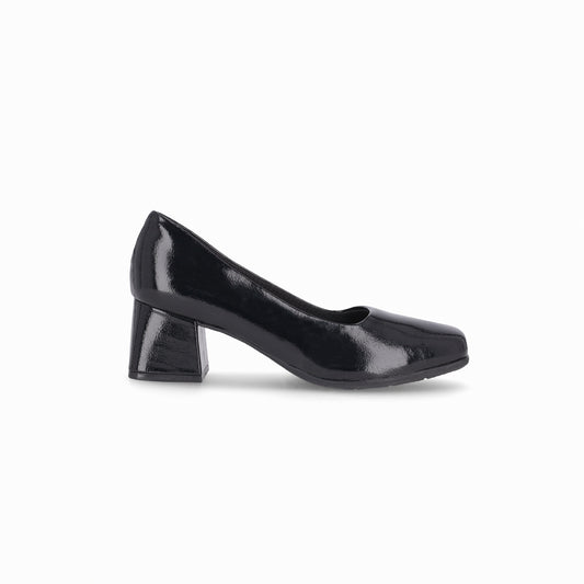 Zapatilla de tacón medio con puntera cuadrada Maxi – Estela