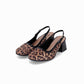 Slingback puntera cuadrada tacón medio con texturas – Estela