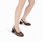 Slingback puntera cuadrada tacón medio con texturas – Estela