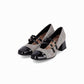 Zapatilla cap toe estilo Mary Jane tacón medio – Estela