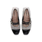 Zapatilla cap toe estilo Mary Jane tacón medio – Estela