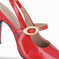 Zapatilla Stiletto semi abierto de tacón alto con hebilla para mujer – Silvana