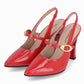 Zapatilla Stiletto semi abierto de tacón alto con hebilla para mujer – Silvana
