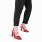 Zapatilla Stiletto semi abierto de tacón alto con hebilla para mujer – Silvana
